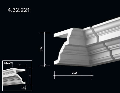 4.32.221  Polyurethane decorative elements