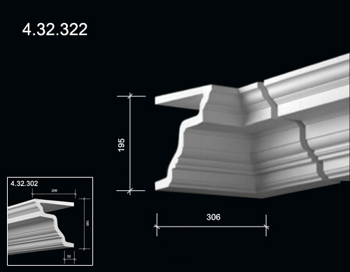 4.32.322  Polyurethane decorative elements