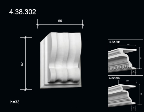 4.38.302  Polyurethane decorative elements