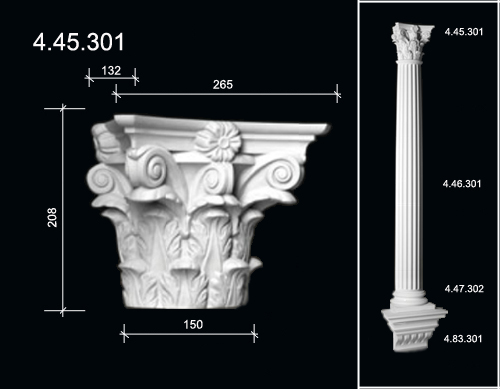 4.45.301 Polyurethane semicolumn capitol