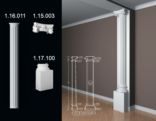 1.16.011 / 1.15.003 / 1.17.100 Polyurethane half column