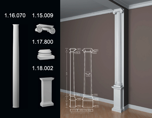 1.16.070 / 1.15.009 / 1.17.800 / 1.18.002 Polyurethane half column