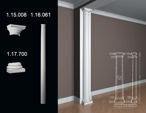 1.16.061 / 1.15.008 / 1.17.700 Полуколонна из полиуретана