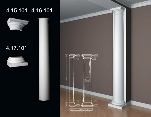 4.16.101 / 4.15.101 / 4.17.101 Polyurethane half column