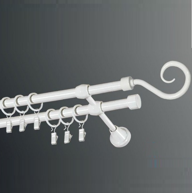 Set of double metall curtain rods white Ø 16 (Ukraine)