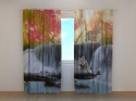 Photo curtains Tigers at the Autumn Waterfall