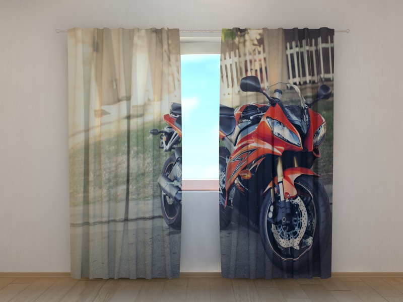 Photo curtains Red Motorсycle