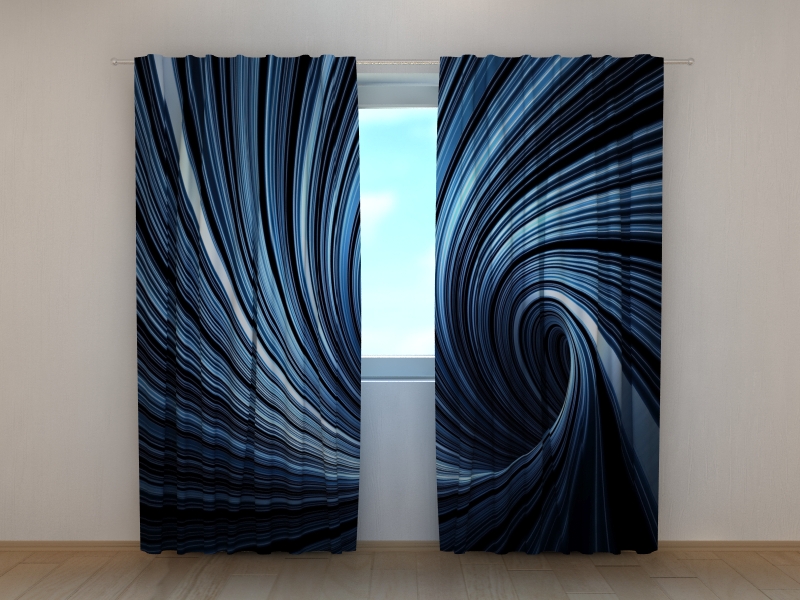 Photo curtains Blue Abstract Vortex