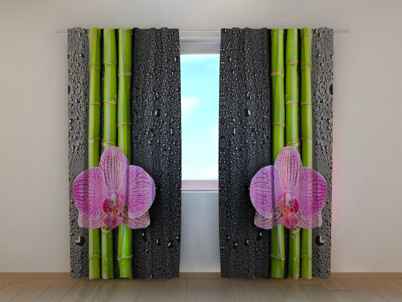 Photo curtains Orchids and Bamboo 2