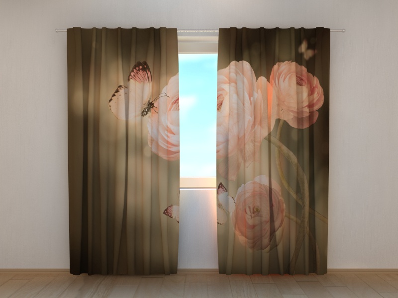 Photo curtains Pink Elegance