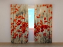 Photo curtains Retro Field Poppies