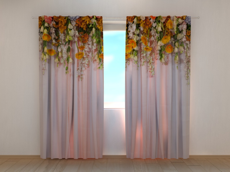 Photo curtains Flower Lambrequins. Orange