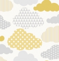 108267 Clouds Yellow Grey tapete