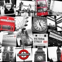 50-841 Fresco London Montage Black / Red tapete
