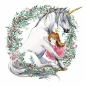 White unicorn and princess 