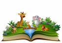 Open book with the animal cartoon 3