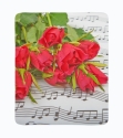 Флисовый плед Розы и ноты