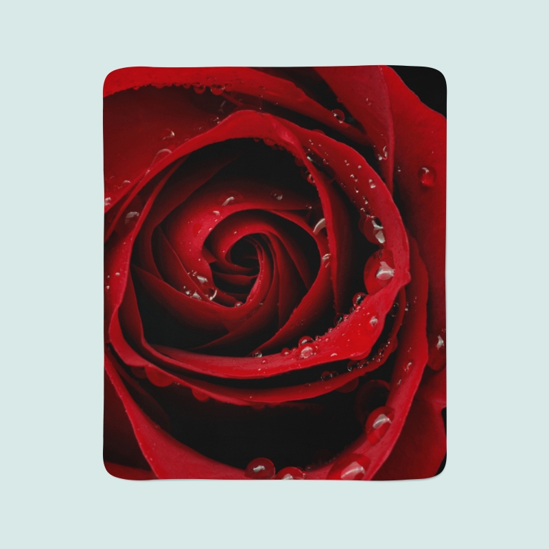 Флисовый плед Красная роза