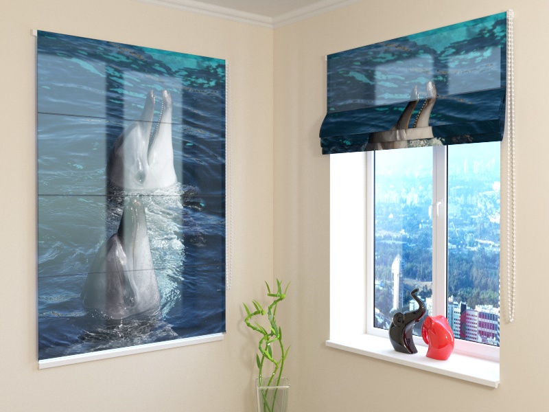 Roman Blind Two dolphins