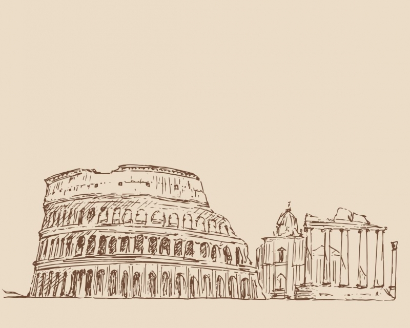 Rome, Italy vintage illustration