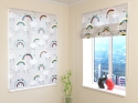 Roman Blind Cute Rainbow and Clouds with Eyes