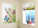 Roman Blind Tulips and Butterflies