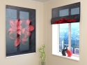 Roman Blind Red Lilies on a Stone