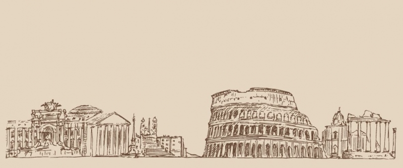 Roma, Itālija vintage ilustrācija