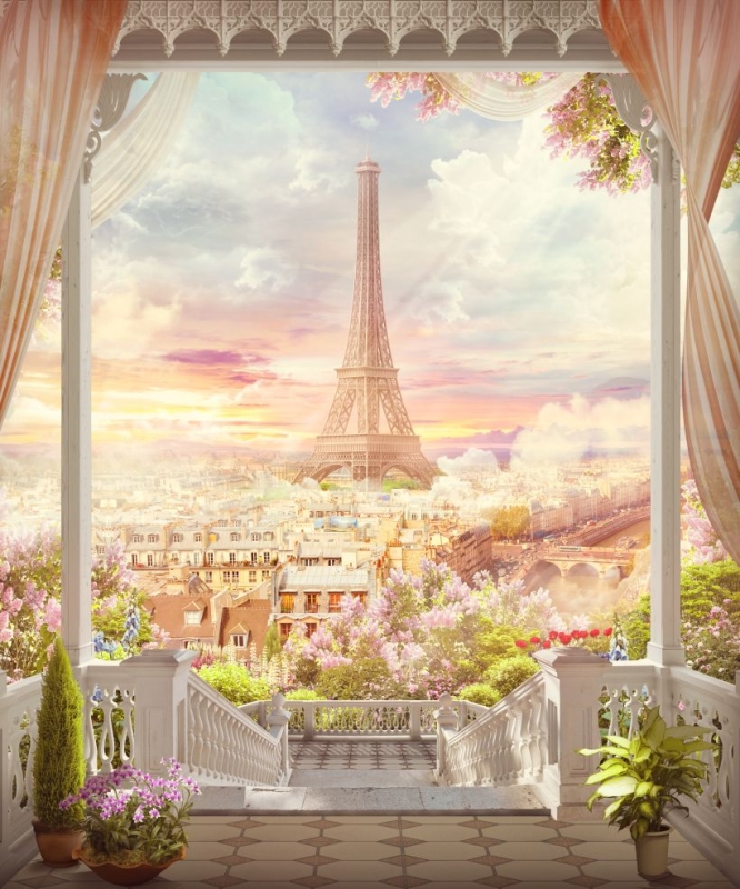 Вид с балкона в Париже  