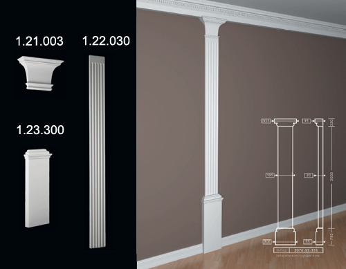 1.21.003+1.22.030+1.23.300 Polyurethane pilasters