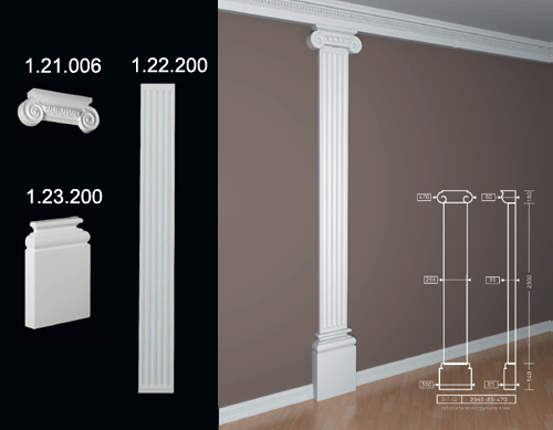 1.21.006+1.22.200+1.23.200 Пилястры из полиуретана