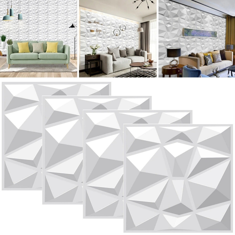 3D Reinforced PVC panel - Diamond white