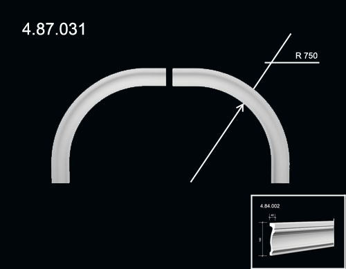 4.87.031 Poliuretāna fasādes arkas dekors